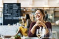Women Enjoy Drinks Club Restaurant Smiling Concept