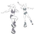 Women Exercising with Kangoo Shoes