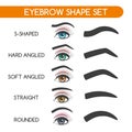 Women eyebrows shapes set