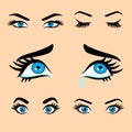 Women eyes expressions set 1