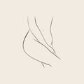 Abstract sketch, single line, minimalism. Portrait. Style, vintage. Graphics. Vector hand drawn portrait of women