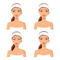 Women face spa concept set vector