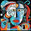 Women face in the style of Picasso. Cubism woman. Vector illustration..