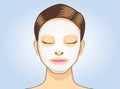 Women facial sheet mask sleep Royalty Free Stock Photo