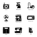 Women factory icons set, simple style Royalty Free Stock Photo