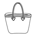 Women fashion bag accesory cartoon in black and white