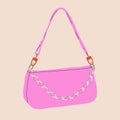 Women fashion bag. Lady accessories vector flat illustration