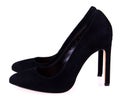 Women fashion black suede high heel shoes Royalty Free Stock Photo