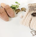 Women fashion cloth and accessories. Flat lay