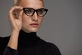 Women Fashion Glasses. Girl In Eyewear Frame, Stylish Eyeglasses Royalty Free Stock Photo