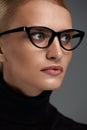 Women Fashion Glasses. Girl In Eyewear Frame, Stylish Eyeglasses Royalty Free Stock Photo