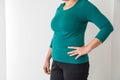 Women fat with belly fat Royalty Free Stock Photo