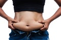 Women with fat belly and stretch marks Royalty Free Stock Photo