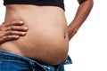 Women with fat belly and stretch marks Royalty Free Stock Photo