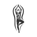 Women fitness exercise logo vector. Gymnastics Logo Template. Healthy Sexy body vector