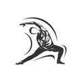 Women fitness exercise logo vector. Gymnastics Logo Template. Healthy Sexy body vector