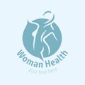 Women fitness logo icon. Sports, health, spa, yoga, beauty vector logo. Woman silhouette logo. Diet logo. Spa salon logo Royalty Free Stock Photo