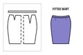 Women fitted skirt pattern.