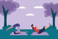 yoga outdoor flat design image