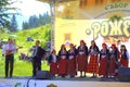 Women folklore group singing at Rozhen stage,Bulgaria