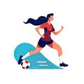 Women football soccer player kicking soccer ball vector tshirt design graffiti AI Generated Royalty Free Stock Photo
