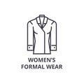 Women formal wear line icon, outline sign, linear symbol, vector, flat illustration