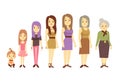 Women generation at different ages from infant baby to senior old woman vector illustration Royalty Free Stock Photo