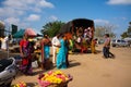 Women getting off of a truck on Chamundi hill