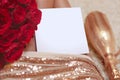 Women gift holiday romantic background. Greeting card for Valent Royalty Free Stock Photo