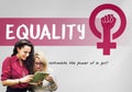 Women Girl Power Feminism Equal Opportunity Concept Royalty Free Stock Photo