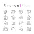 Women in government linear icons set