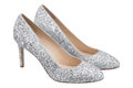 Women gray shoes with glitter