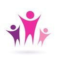 Women group / community icon - pink Royalty Free Stock Photo