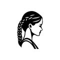 Women hair style french braid icon