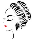 Women hair style icon, logo women face Royalty Free Stock Photo