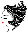 Women hair style icon, logo women face Royalty Free Stock Photo