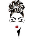Women hair style icon, logo women on white background Royalty Free Stock Photo