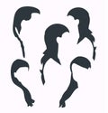 Women haircut Silhouette or Black Silhouette