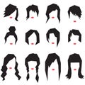 Women hairstyle silhouettes