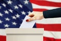 Women hand casting a vote Royalty Free Stock Photo