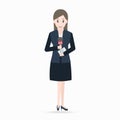 Women with hand holding microphone icon, journalist concept