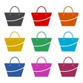 Women handbag icon, color icons set