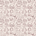 Women handbags. Seamless pattern. Royalty Free Stock Photo