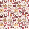 Women handbags. Seamless pattern. Royalty Free Stock Photo