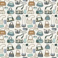 Women handbags. Seamless pattern. Royalty Free Stock Photo