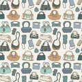 Women handbags. Seamless pattern. Royalty Free Stock Photo