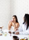 Women hands making facial mask doing spa procedures Royalty Free Stock Photo