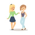 Women happy couple cartoon relationship characters lifestyle vector illustration relaxed friends.