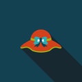 Women hat flat icon with long shadow Royalty Free Stock Photo