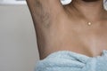 Women have lot of Hairy armpits black and long.